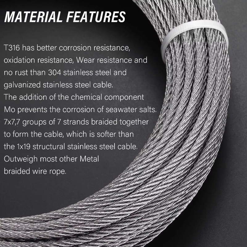 Cuerda de alambre 7X19 diámetr - Stainless Wire Ss316 reseña y precio